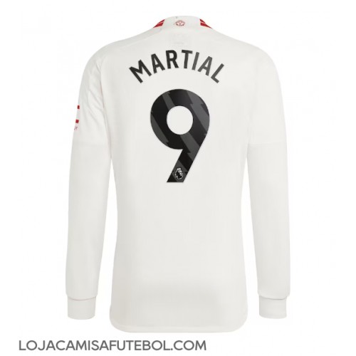 Camisa de Futebol Manchester United Anthony Martial #9 Equipamento Alternativo 2023-24 Manga Comprida